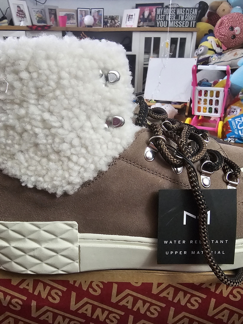 Marc Fisher Women's Brown Sherpa-Lined High-Top Sneakers